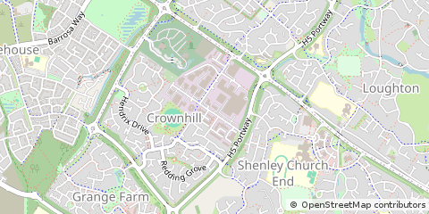 Map of Milton Keynes, Buckinghamshire