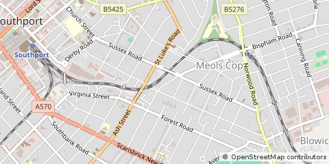 Map of Southport, Merseyside