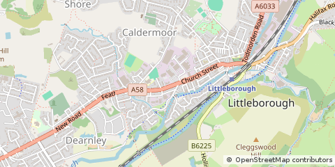 Map of Rochdale, Lancashire
