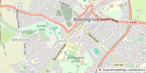 Map of Bromsgrove, Worcestershire
