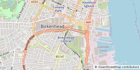 Map of Wirral, Merseyside