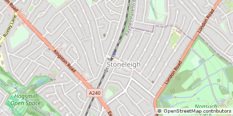 Map of Epsom, Surrey