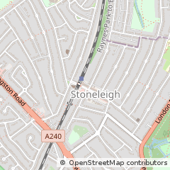 Map of Epsom, Surrey