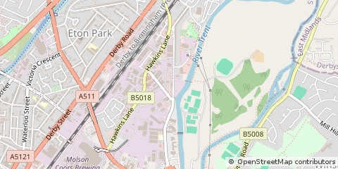 Map of Burton-on-Trent, Staffordshire