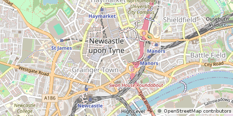 Map of Newcastle Upon Tyne