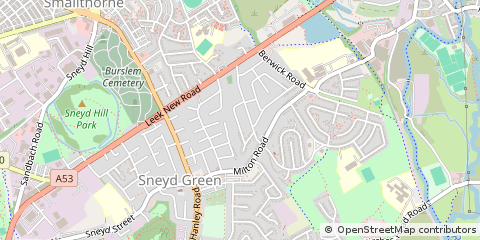 Map of Sneyd Green Stoke on Trent