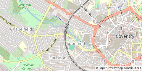 Map of Coventry, Warwickshire