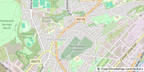 Map of Sheffield, South Yorkshire