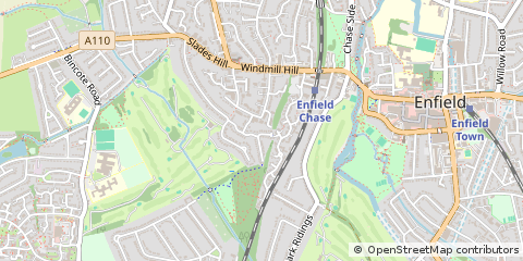 Map of Enfield, Middlesex
