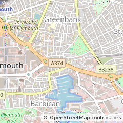 Map of Plymouth, Devon
