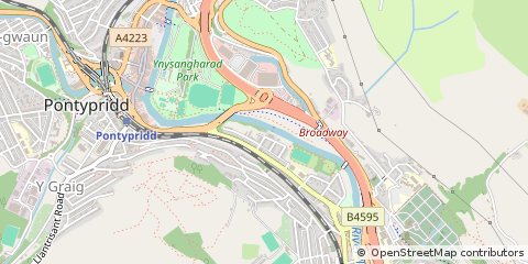 Map of Pontypridd, MID Glamorgan