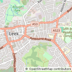 Map of Leek, Staffordshire