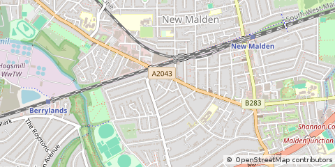 Map of NEW Malden, Surrey