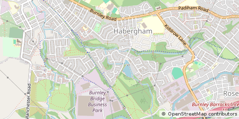 Map of Burnley, Lancashire