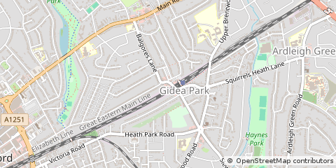 Map of Romford, Essex