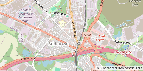 Map of Cannock, Staffs