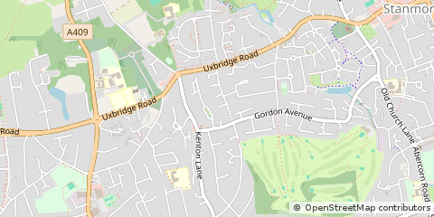 Map of Stanmore, Middlesex