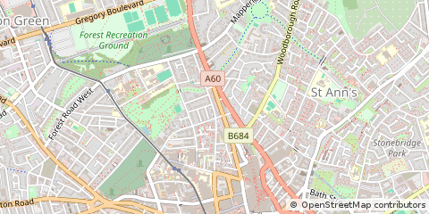 Map of Nottingham, Notts