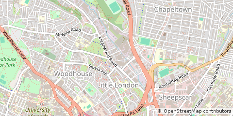 Map of Leeds, West Yorkshire