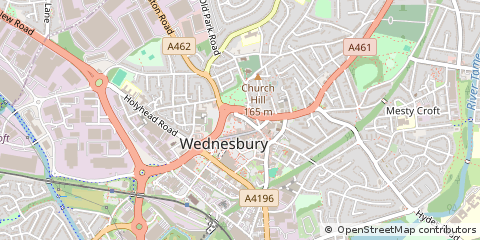 Map of Wednesbury, West Midlands
