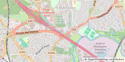 Map of Ashford, Kent