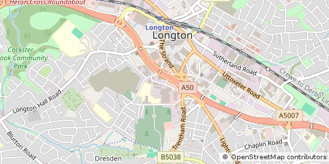 Map of Stoke on Trent, Staffs