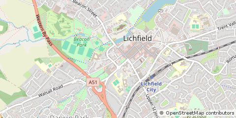 Map of Rugeley, Staffordshire