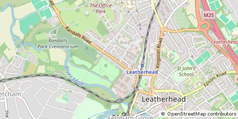 Map of Leatherhead, Surrey