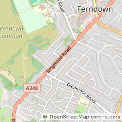 Map of Ferndown, Dorset