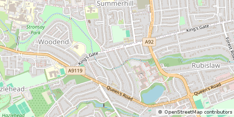 Map of Aberdeen, Aberdeenshire