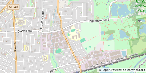 Map of Dagenham, Essex