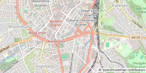 Map of Sheffield, South Yorkshire