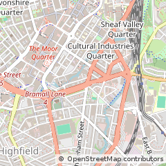 Map of Sheffield, South Yorkshire