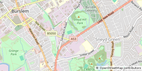 Map of Stoke on Trent, Staffordshire