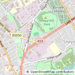 Map of Stoke on Trent, Staffordshire