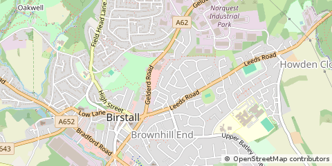 Map of Birstall, West Yorkshire
