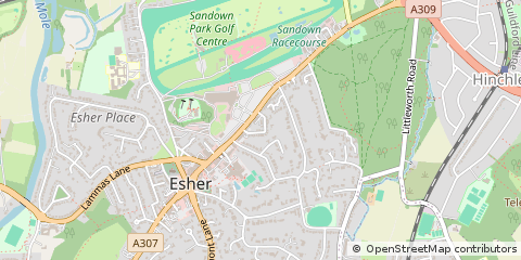 Map of Esher, Surrey
