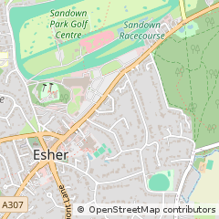 Map of Esher, Surrey