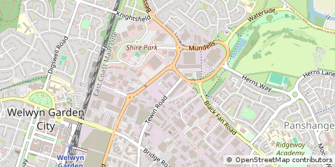 Map of Welwyn Garden City, Hertfordshire