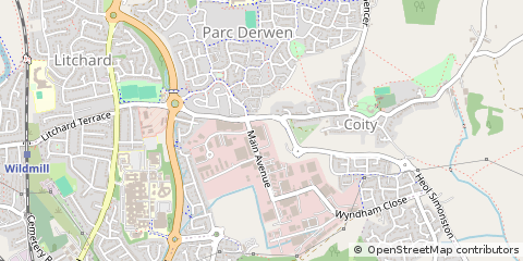 Map of Bridgend