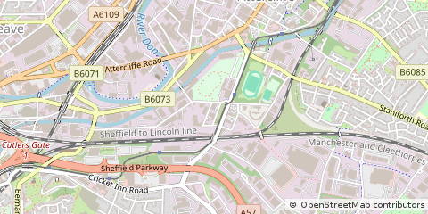 Map of Sheffield, South Yorkshire