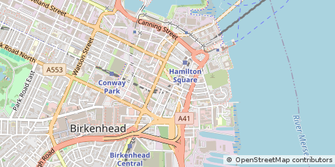 Map of Birkenhead, Merseyside