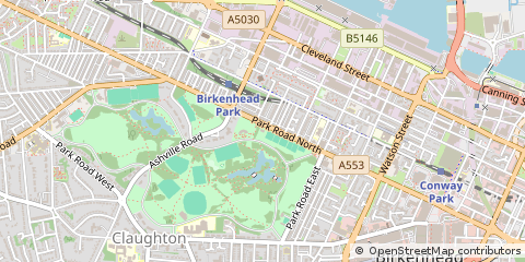Map of Birkenhead, Merseyside