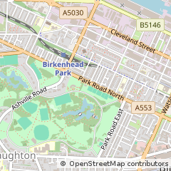 Map of Birkenhead, Merseyside