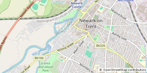 Map of Newark, Nottinghamshire