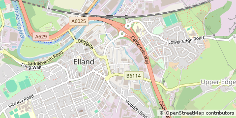 Map of Elland, West Yorkshire
