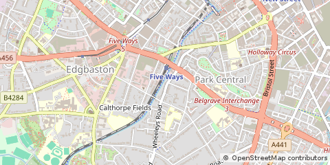 Map of Birmingham, West Midlands
