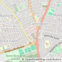 Map of Nottingham, Nottinghamshire