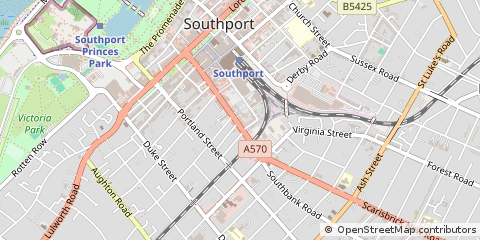 Map of Southport, Merseyside