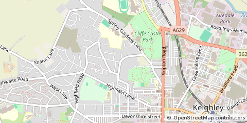 Map of Keighley, West Yorkshire